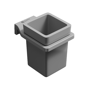 Porte-gobelet à brosse à dents en verre carré poli avec support mural en métal pour accessoires de salle de bain, ensemble de gobelets en verre antirouille - Product Image 1