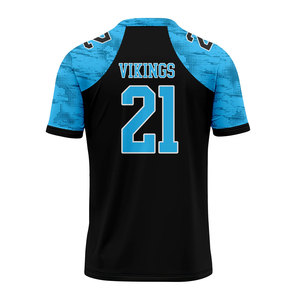Camiseta de Fútbol Sublimada con Cuello en V Roja y Amarilla para Hombre Sun Lake, Manga Corta, Secado Rápido, Poliéster, Ropa Deportiva para Adultos - Product Image 4