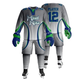 Uniformes de hockey sur glace en polyester imprimé unisexe, conçus sur mesure, vêtements de sport d'équipe, logo personnalisé, toutes tailles, fabriqués pour adultes, services OEM - Product Image 4