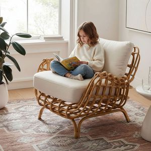 ชุดเฟอร์นิเจอร์หวายในร่มสำหรับลานบ้าน ทนทานต่อสภาพอากาศ ชุดโซฟาสำหรับสวน พร้อมเบาะรองนั่ง สำหรับระเบียง สนามหลังบ้าน โรงแรม ใช้ในห้องนั่งเล่นสไตล์โมเดิร์น - Product Image 4