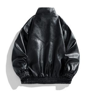 Unisex PU Windproof <b>Jacket</b> Full Sleeve Autumn Style Beige Color Waterproof Racing Motor <b>Bike</b> Leather <b>Jackets</b> - Product Image 4