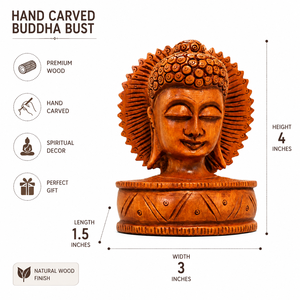พระพุทธรูปไม้แกะสลักด้วยมือ |   ประติมากรรมหน้าพระพุทธรูปไม้สไตล์ศิลปะสมัยใหม่สำหรับตกแต่งห้องนั่งเล่น ของขวัญตกแต่งบ้าน - Product Image 5