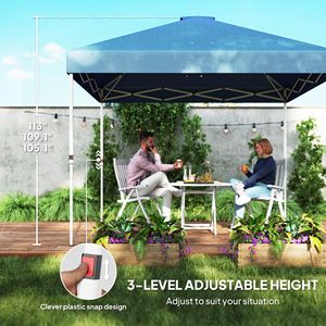 "10FT X 10FT Dark Blue Pop up <b>Canopy</b> <b>Tent</b> W/ Sidewall Height Adjustable & Storage Pockets" - Product Image 6