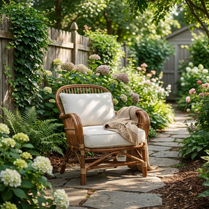 เก้าอี้หวายกลางแจ้งสไตล์มินิมอล ทนทาน นั่งสบาย เหมาะสำหรับบ้านไร่ - Product Image 4