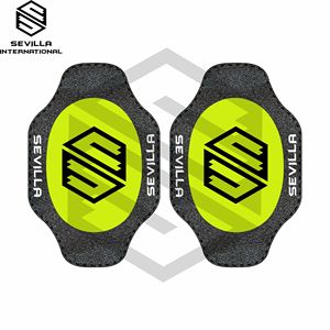 Genouillères en bois imprimées en cuir pour moto, genouillères de course fluorescentes pour piste et route, genouillères à fort impact avec sliders - Product Image 2