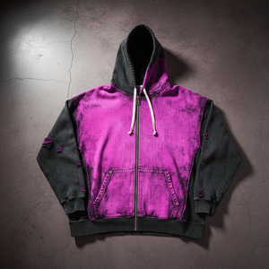 Nouveau design – Sweat à capuche vintage à épaules tombantes, personnalisable, pour homme, avec fermeture éclair intégrale, effet délavé et usé, vente en gros - Product Image 4