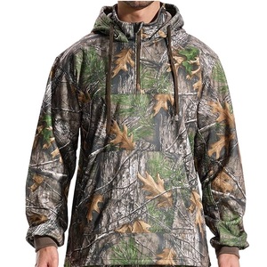 Vêtements de chasse et de pêche : Sweat à capuche tactique à fermeture éclair quart de col, motif arbres, feuilles et fleurs, sublimation, collection Bottomland - Product Image 5
