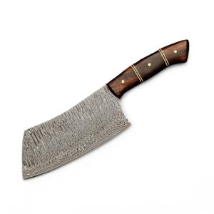 Cuchillo de Cocina JEXMOO Hecho a Mano, de Acero de Damasco de Grado Industrial, Multifuncional, con Patrón de Gota de Lluvia, Funda de Cuero, OEM - Product Image 1