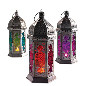 Ensemble de 2 lanternes à bougies en métal et verre, finition blanche, pour la décoration de la maison, les mariages, les fêtes de Noël, lanternes de sol en solde - Product Image 4