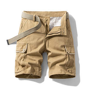 Pantalones cortos deportivos de verano para hombre, con múltiples bolsillos, holgados, informales, de algodón puro, resistentes al desgaste, hasta la rodilla, para trabajo. - Product Image 2