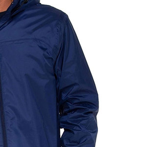 Custom Logo Navy Windbreaker Men Waterproof Rain Jacket Full Zip Hooded Lightweight Outdoor Sportswear Wholesale Training Jacket - Product Image 3