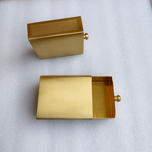 Bulk Supply Top Quality Brass Matchbox Holder Metal Sleeve Custom Logo <b>Match</b> <b>Box</b> Cover for Wedding Event Party <b>Matches</b> - Product Image 6