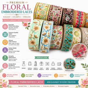 Ribete de Encaje Bordado Floral, Borde Decorativo de Encaje para Prendas, Vestidos, Manualidades y Accesorios de Costura - Product Image 6