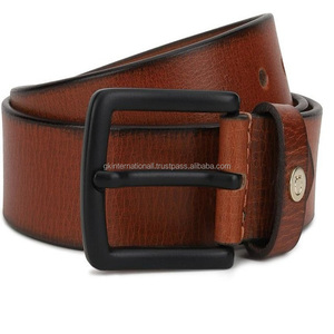 Cinturón informal de cuero de moda para hombres hechos a mano de alta calidad con hebilla de metal negro de lujo intercambiable todos los tamaños - Product Image 2