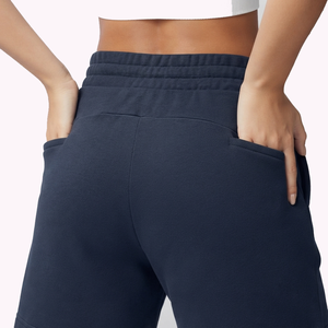 Pantalones Cortos Deportivos Casuales de Felpa de Algodón para Mujer, Corte Holgado, Cintura Elástica, con Bolsillos, Tejido Transpirable y Suave al Tacto - Product Image 6