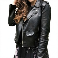 BS International NA196 Veste de motard en cuir de vache véritable et toile, col mandarin, fermeture éclair, unisexe, imperméable