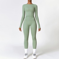 Conjunto de Yoga Elástico Premium, Cintura Alta, Ropa Deportiva Transpirable para Gimnasio y Fitness