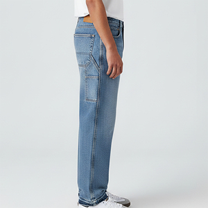 Jeans de Mezclilla para Hombre, Cintura Alta, Diseño a Cuadros, Corte Recto, con Tela Transpirable de Secado Rápido para Todas las Temporadas, Venta al Por Mayor - Product Image 5