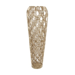 Vase de table haut en métal craquelé transparent minimaliste, support décoratif pour fleurs, accent d'intérieur, prêt à l'emploi, moderne et élégant - Product Image 1