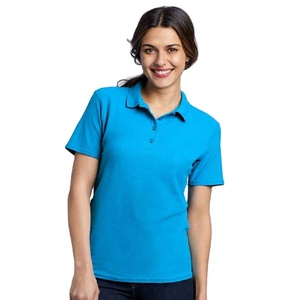 Polo à manches courtes pour femmes, vêtements d'été, Logo personnalisé, T-Shirts 100% coton, couleur unie - Product Image 1
