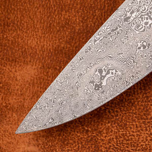 Couteau de Chef en Acier Damas, Lame Pleine Longueur, Manche en Bois, Professionnel, Forgé à la Main, Écologique, Compatible Lave-Vaisselle - Product Image 2