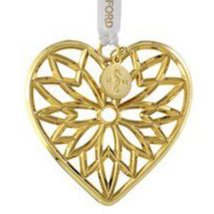 Accessoires de mode élégants, boule de Noël décorative en forme de cœur en aluminium, finition dorée, pour sublimation - Product Image 1