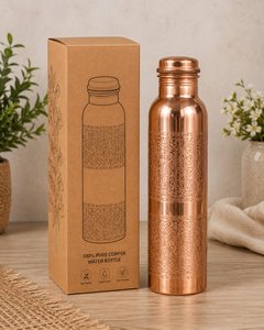 Carafe en cuivre pur de style antique gravé, design minimaliste, avec couvercle anti-fuite, motif tapisserie de luxe imprimé - Product Image 6