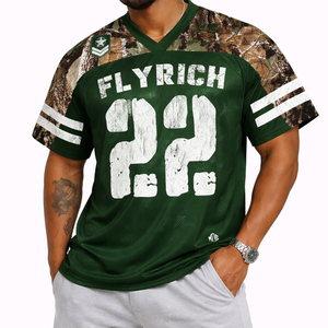 Camiseta de Fútbol Americano para Hombre al por Mayor, Camuflaje RealTree, Manga de Malla de Poliéster, Uniforme Deportivo, Ropa de Equipo Personalizada, Fabricante OEM a Granel - Product Image 1