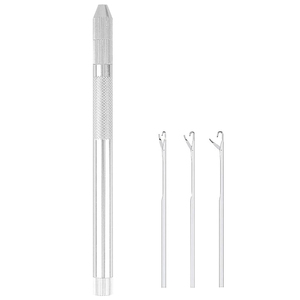 Top Sale Stainless Steel Hair Extension Holder Tool Latch Hook <b>Needle</b> Set Wire Pulling <b>Threader</b> for Micro Ring Extensions - Product Image 1