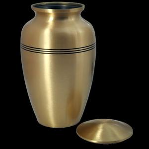 Urnes funéraires classiques dorées avec gravure personnalisée, récipient pour cendres commémoratives. - Product Image 3