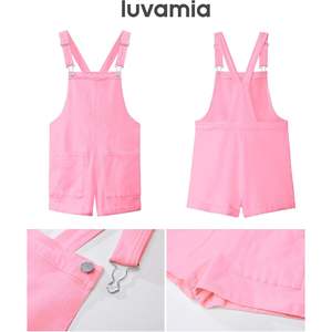 2025 femmes Style décontracté Jean barboteuses coupe ample Baggy extensible Denim combinaison avec poches été Shortalls avec Logo taille - Product Image 6