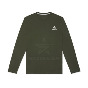 Camiseta de Manga Larga con el Mejor Precio y MOQ Bajo, Estilo Urbano, 100% Algodón, Corte Holgado, Estampada, para Hombre - Product Image 1