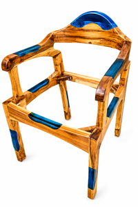 Luxury Solid Wood Epoxy Resin <b>Armchair</b> Handmade Modern Wooden Accent Chair for Home Hotel Cafe Furniture - Product Image 6