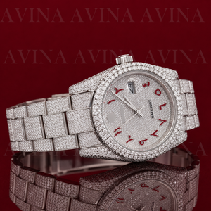 Reloj de Lujo para Hombre con Diamantes Moissanite Totalmente Cubiertos de Piedras |   Mecánico de Acero Inoxidable de 20 mm |   Busto de Hip Hop Resistente al Agua con Números Arábigos - Product Image 4