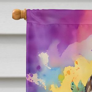 Hippie Animal Loup Grande Maison Drapeau Multicolore Polyester Cour Bannière Oeuvre Porche Manches Pôle Décoratif Tenture Murale - Product Image 3