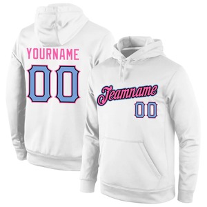 Sweat-shirt à capuche sport surdimensionné blanc et bleu marine personnalisé, avec poche unie de haute qualité pour homme - Product Image 4