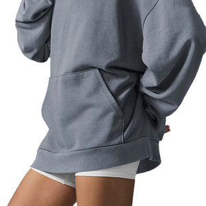 Sudadera con capucha vintage personalizada de gran demanda para mujer, estilo oversize, de forro polar lavado, ropa urbana, proveedor OEM de sudaderas con capucha de marca privada - Product Image 4