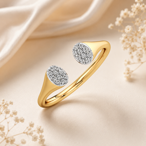 Anillo Abierto de Lujo con Diamantes Cultivados en Laboratorio, Engastados en Pavé, para Mujer, Oro de 10K, 14K, 18K, Plata 925, 935, Joyería Fina de Diseño - Product Image 1