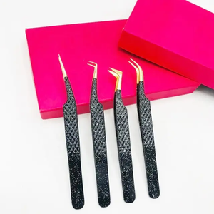 Pince à épiler Laah Volume 90 degrés avec logo personnalisé gratuit, marque privée, pour sourcils et extensions de cils à pointe en fibre - Product Image 1