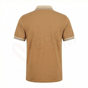 Chemise décontractée pour homme en piqué 100 % polyester bleu marine à manches courtes, respirante, infroissable, coupe classique, design tricoté uni - Product Image 2