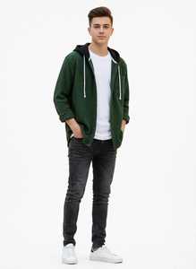 ONETEN APPARELS Conjunto Deportivo 2 en 1 con Capucha para Hombre, Color Negro y Blanco Sólido, Pantalones Deportivos Largos 100% Algodón - Product Image 6
