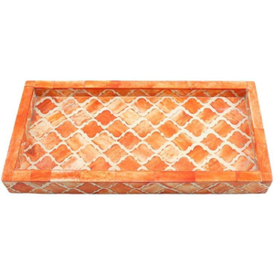 Plateau en bois fait main de qualité supérieure avec incrustations en os pour servir des fruits secs, des collations, des boissons, décoration élégante pour la maison, abstrait, durable, avec poignée - Product Image 5