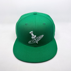 Green 6-Panel Snapback <b>Cap</b> With Embroidered Chess Piece Logo Front Panel Unisex Casual Hat Fitted Style Twill Fabric - Product Image 1