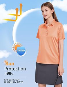 Polo de golf pour femme en tissu à séchage rapide, polo personnalisé, uniforme de travail, motif imprimé décontracté, 100% coton, personnalisé pour femme - Product Image 5