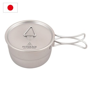 PY-SIE049 PTYGRACE Tasse empilable en titane avec couvercle 300ml, Vaisselle légère et durable pour camping en extérieur, Japon, Vente en gros - Product Image 1