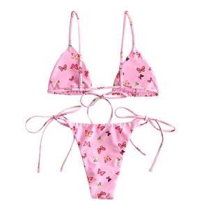 Conjunto de Bikini Casual de 2 Piezas con Falda de Sobreponer, Hombros Caídos, Corto por Encima de la Rodilla, Color Liso, Venta al por Mayor, Novedad, Gran Demanda - Product Image 2