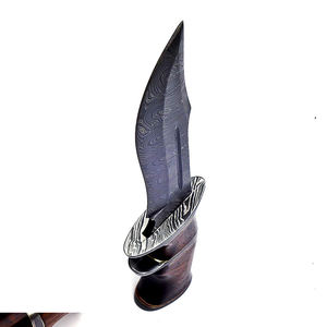 Cuchillo de Caza Hecho a Mano de Acero de Damasco con Mango de Acero de Damasco, Herramienta de Supervivencia para Campismo y Aventura, Regalo, Uso OEM - Product Image 2
