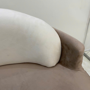Fauteuil trois places en mousse et tissu, design moderne, style vietnamien PLWOOD, NGUYEN DECOR, dossier marron, forme semi-circulaire - Product Image 5