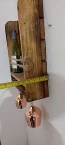 Rustic Wall Mount Rack for <b>Wine</b> beer bottle and Glass Hooks Unique Farmhouse Style For Bottle And Glasses Storage - Product Image 5