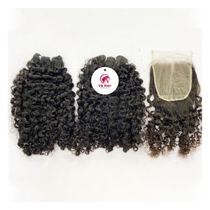 Vente chaude birman bouclés SDD poids brut humain naturel Extensions de cheveux noirs avec fermeture frontale perruques DHL UPS FEDEX - Product Image 6